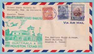 GUATEMALA 1946 FIRST FLIGHT COVER FROM GUATEMALA TO HOUSTON TEXAS - CV343