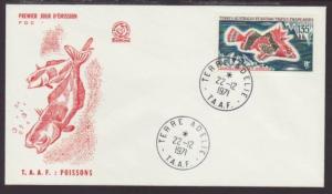 French Southern Antarctic 44 Fish 1971 U/A FDC 