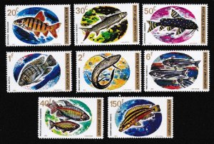 Rwanda Fish 8v 1973 MNH SC#541-549 SG#553-560 MI#577-584A