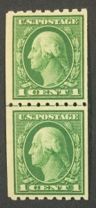 MOMEN: US STAMPS #410 LINE PAIR MINT OG H/NH LOT #48623