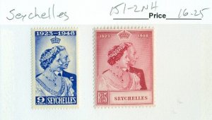 SEYCHELLES #151-2, Mint Never Hinged, Scott $16.25 