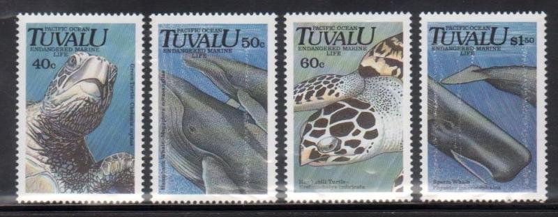 Tuvalu 570-73 Sea Turtles and Whales Mint NH