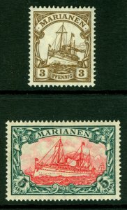 German Colonies - MARIANA ISLANDS 1916-19 Kaiser's YACHT set Sc# 30-31 mint MH