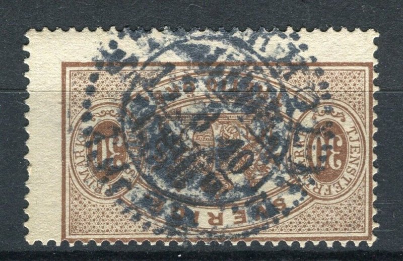 SWEDEN; 1900s early classic Official issue used 30ore. value fair Postmark
