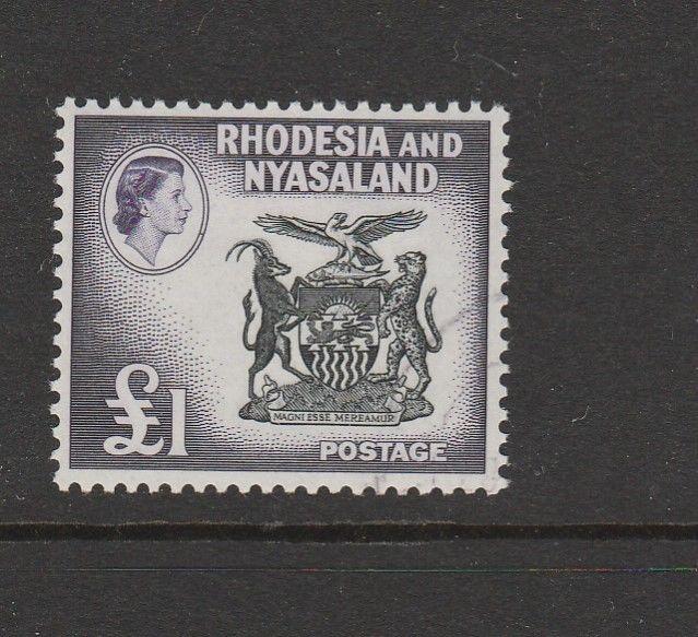 Rhodesia & Nyasaland 1959 £1 VFU SG 31