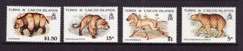 Turks & Caicos Is.-Sc#903//910-unused NH 1/2 set-Extinct Animals-1991-