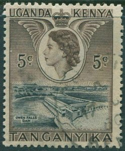 Kenya Uganda Tanganyika 1954 SG167 5c Owen Falls Dam QEII FU