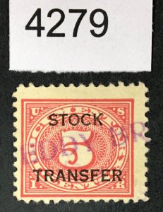 US STAMPS # RD4 REVENUE USED CAT. $ LOT #4279