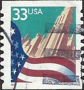 # 3281c USED FLAG AND CITY SMALL DATE