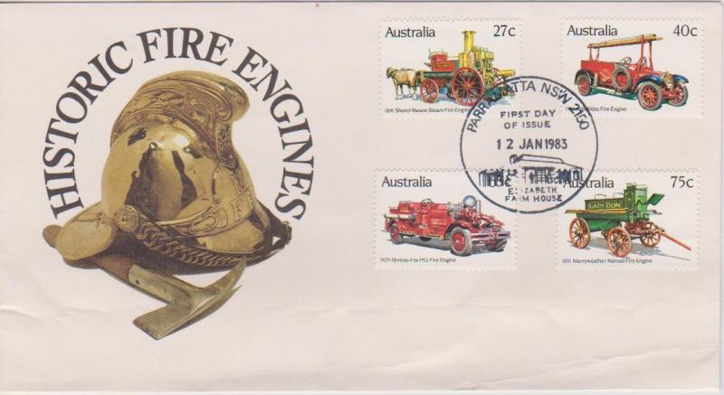 Australia 1983 Historic Fire Engines Set SG875-878 First Day Cover