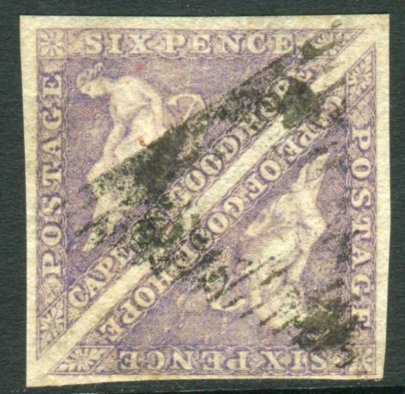 CAPE OF GOOD HOPE-1855-63 6d Deep Rose Lilac.  A fine used pair Sg 7b