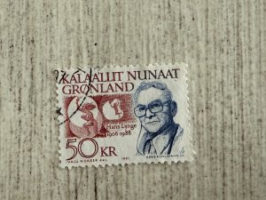 Greenland #243 Used, 50k, Famous Men Type of 1990, 2024 SCV $15.00