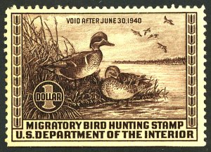 U.S. #RW6 MINT OG NH PARTIAL GUM