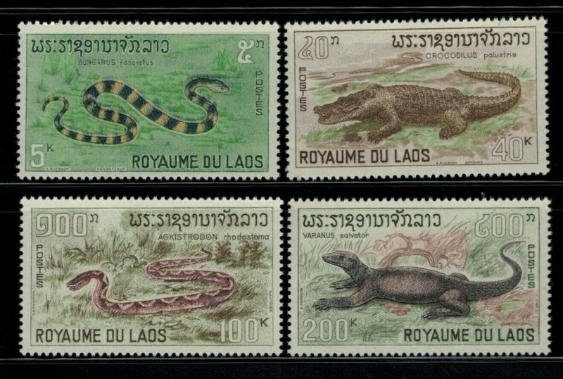 ZAYIX - Laos 156-159 MNH Reptiles Crocodile Marine Life 032322SM30M