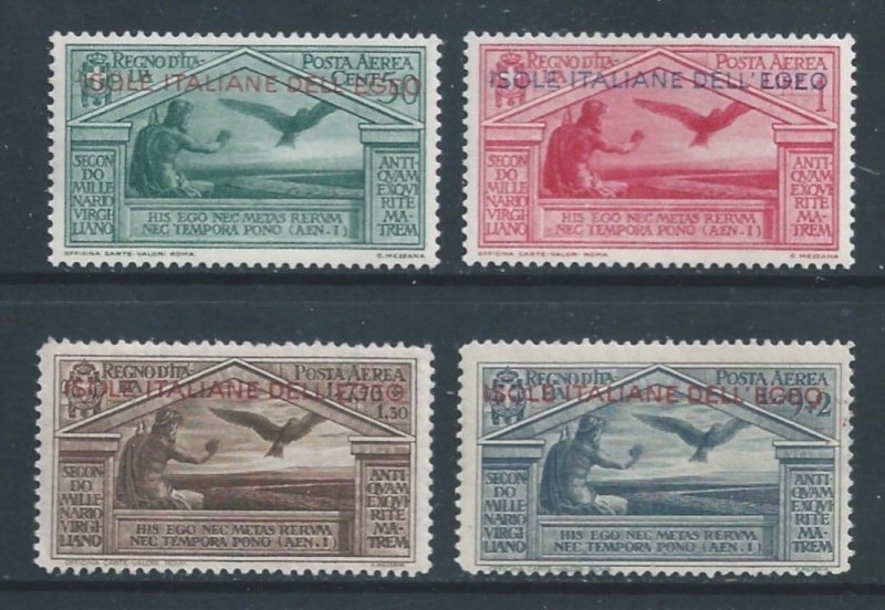 Italy Aegean Islands #C4-7 MH Virgil Birth Anniv. Issues Ovptd. Isole Italia...