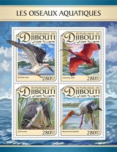 [250 22]- YEAR 2017 - DJIBOUTI  - WATER BIRDS     4V   complet set  MNH/**