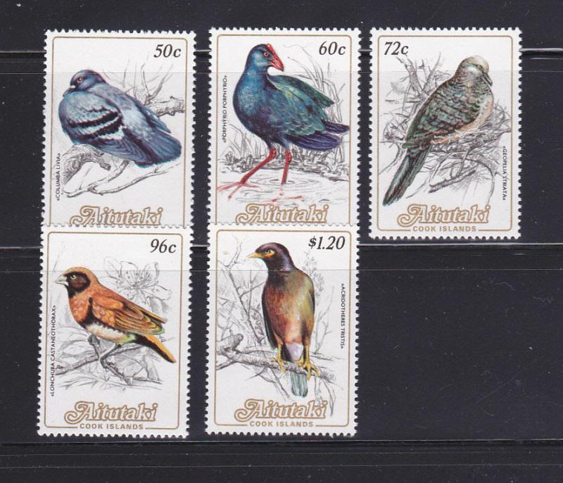 Aitutaki 332-336 MNH Birds (B)