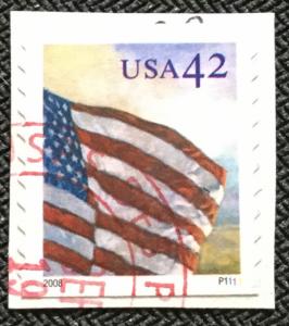 US #4234 Used PNC Single #P1111 On Paper Flag at Dawn SCV $2.00