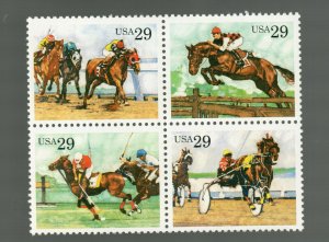 2756-59- Sports Horses, Racing  Block of 4  MNH