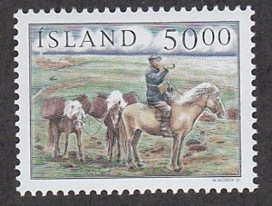 Iceland # 851, Rural Postman, Mint NH, 1/2 Cat.