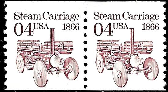 Sc 2451  4¢ Steam Carriage Coil Pair, MNH