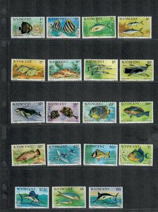 St. Vincent Sc#407-425 M/NH/VF, Fish, Cv. $30.30