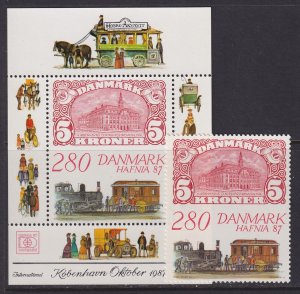 Denmark, Scott 843-843A, MNH, single and souvenir sheet