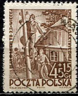 Poland; 1952: Sc. # B69: Used Single Stamp
