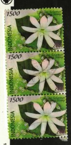 Indonesia #1941 Strip (3 stamps) used Flower