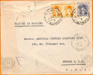 aa0127 - EEGYPT - POSTAL HISTORY - CENSORED COVER to the USA 1944-