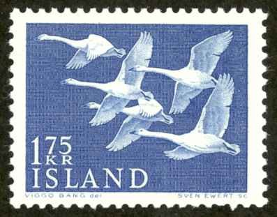 Iceland Sc# 299 MH 1956 Whooper Swans