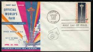 1962 Sc 1196-49 SEATTLE Top of the Needle 1st cachet