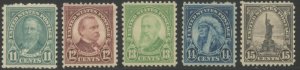 US Sc#692-696 1931 11c-15c Rotary Printing Perf 11x10½ F-VF OG Mint Most LH