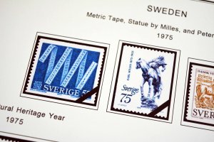 COLOR PRINTED SWEDEN 1971-1988 STAMP ALBUM PAGES (62 illustrated pages)