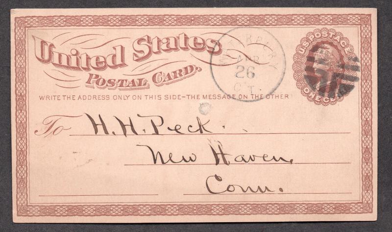 **US 19th Century Cover Waterbury, CT Rohloff # C-9 Fancy Cancel, 4/26 CDS 