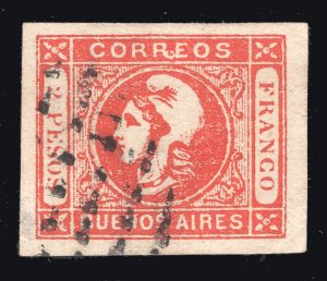 MOMEN: BUENOS AIRES #11a IMPERF FINE IMPRESSION USED XF LOT #66747*