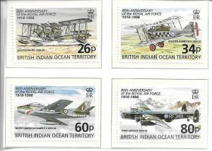 1998    BRITISH INDIAN OCEAN TERRITORY -  SG. 215 / 218  -  R.A.F.  -  MNH