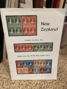NEW ZEALAND - March 2, 1966 Robson Lowe Auction Catalogue