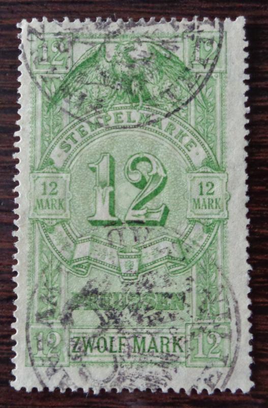 GERMANY-REVENUE STAMP! stempelmarke tax fiscal dt.reich M95