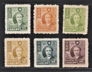 RO China, Taiwan 1948 SYS with Farm-product, 2nd Pt (6v Cpt) MNH CV$50+