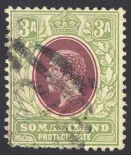 Somaliland Protectorate Sc# 55 Used 1912-1919 3a KGV Definitives 