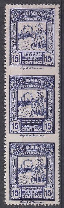 Venezuela Scott C218 Mint hinged strip - imperf between