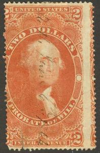 US R83c First Issue $2.00 Probate of Will Stamp--SCV $80.00