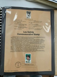 USPS Souvenir Page Scott 2417 1989 Lou Gehrig  stamp