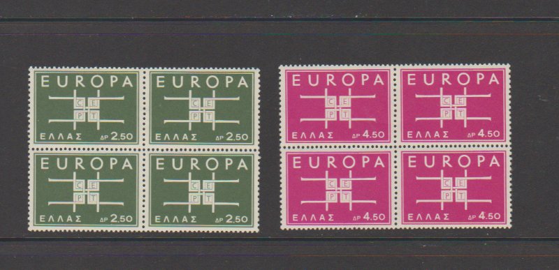 Greece 768-769 Europa CEPT 1963 MNH Blocks of 4