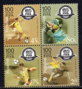 241 - Ukraine 2004 - Football - The 100th Anniversary of FIFA - MNH Set