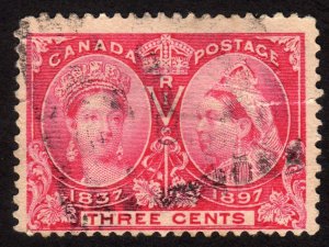 1897, Canada, 3c, Used, Sc 53, Tear right edge