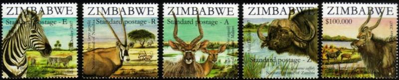 Zimbabwe - 2007 SAPOA Joint Issue Antelopes Set MNH** SG 1244-1248