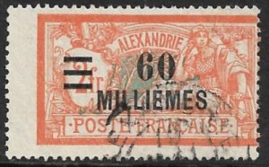 FRANCE OFFICES IN EGYPT 1925 60m on 2fr ALEXANDRIA Issue Sc 72 VFU