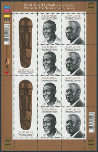 South Africa Stamps 2011 MNH Nobel Peace Prize Chief Albert Luthuli 10v M/S